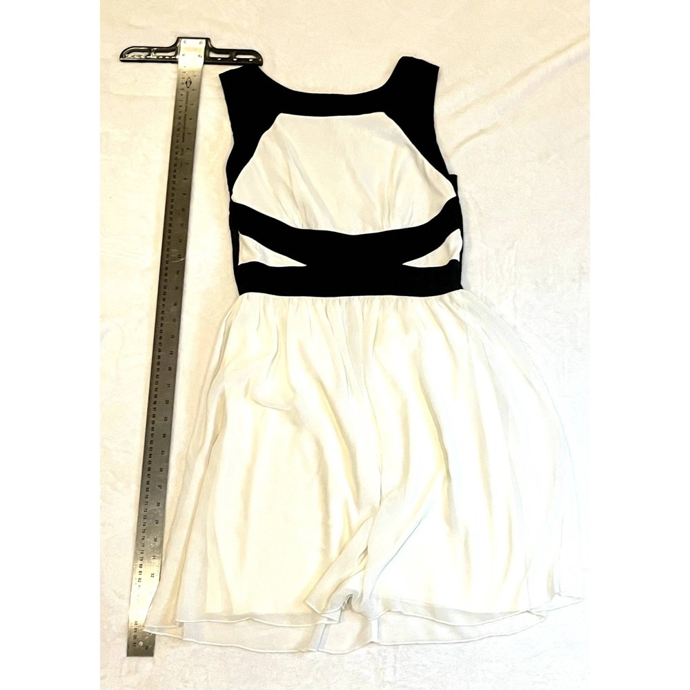 White with Black detail high neck dress Enfocus Studio